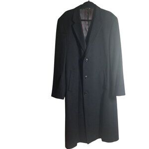 Cianni Cellini Men's Black Wool Blend Dress Business Professional Pea Coat Sz48L